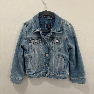 Gap Kids light blue denim jacket, 4 front pockets, snap closure